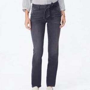 NYDJ Marilyn Straight Denim Jeans Womens 16 Belted High Rise Faded Casual NWT